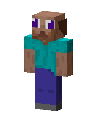 Goofy Steve skin, 3D preview