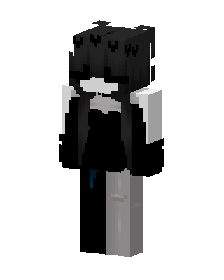 Black Emo Girl skin, 3D preview