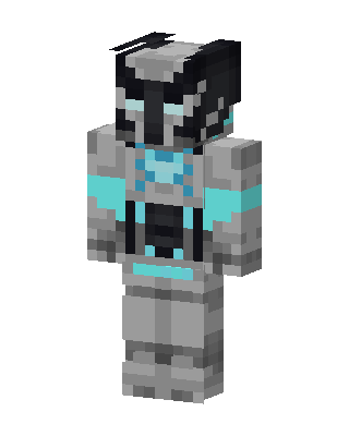 Cyan Armored Robot skin, 3D preview