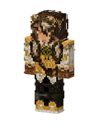Brown Hero Girl skin, 3D preview