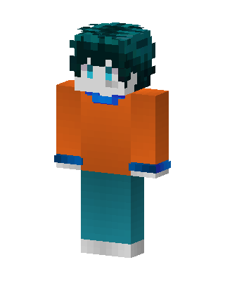 Orange Anime Boy skin, 3D preview