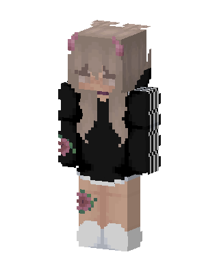 Floral Hoodie Girl Minecraft e-girl skin