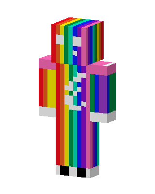 Rainbow Stripes skin, 3D preview