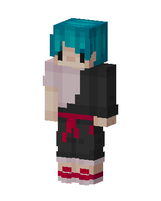 Teal Split Hoodie skin, 3D preview