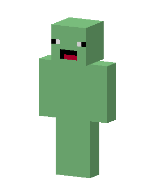 Derpy Green Guy skin, 3D preview