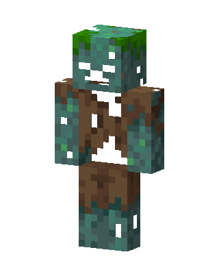 Teal Zombie skin, 3D preview