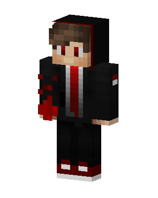 Crimson Hoodie Boy skin, 3D preview