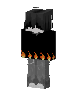 Flame Hem Hoodie skin, 3D preview