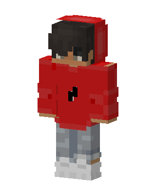 Red Hoodie Boy skin, 3D preview