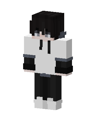 Monochrome Hoodie Boy skin, 3D preview