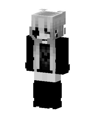 Monochrome Hoodie Girl skin, 3D preview