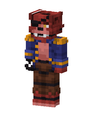 Pirate Foxy skin, 3D preview