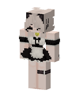 White Anime Girl skin, 3D preview