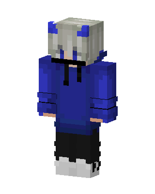 Blue Horn Hoodie skin, 3D preview