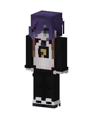 Black Anime Girl skin, 3D preview