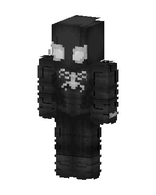Black Glowing Villain Boy skin, 3D preview