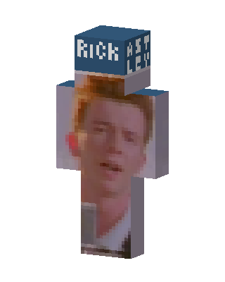 Rickroll skin, 3D preview