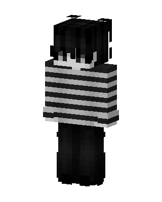 Striped Emo Boy skin, 3D preview
