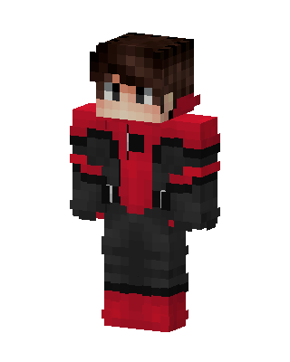Red Techwear Boy skin, 3D preview