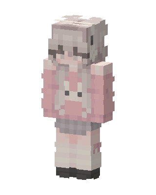 Bunny Hoodie Girl Minecraft pink skin