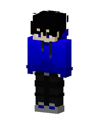 Blue Student Boy skin, 3D preview