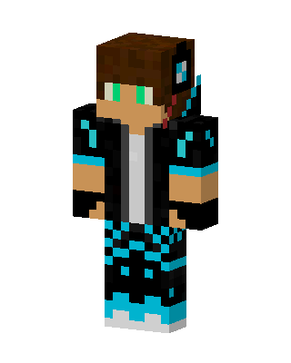 Cyan Hoodie Gamer skin, 3D preview