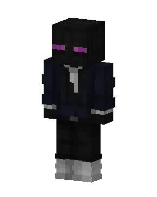 Suited Enderman skin, 3D preview