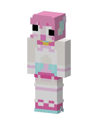 White Anime Girl skin, 3D preview