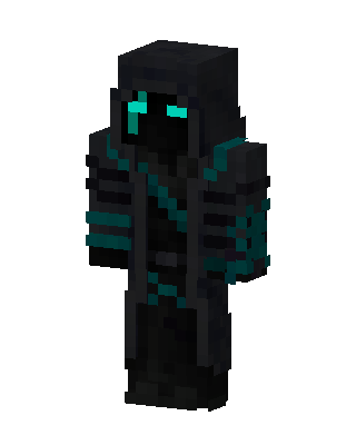 Black Glowing Villain Boy skin, 3D preview