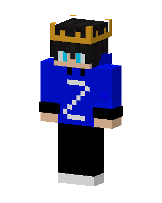 Crowned Blue Hoodie skin, 3D preview