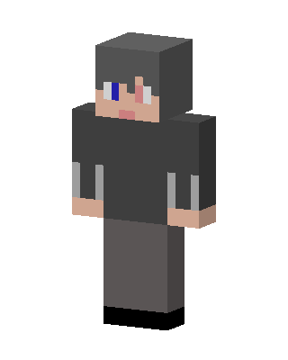 Gray Hoodie Boy skin, 3D preview