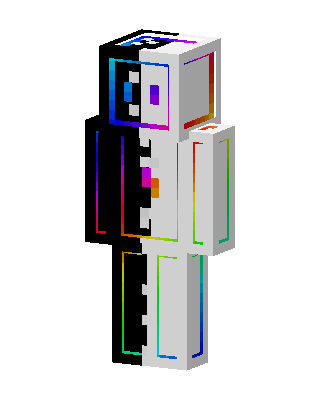 Rainbow Ranboo skin, 3D preview