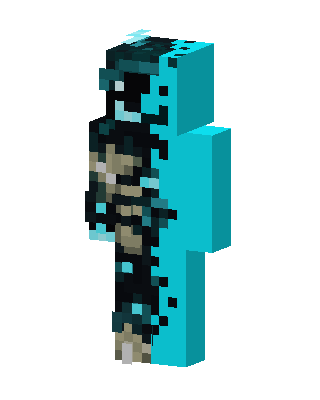Cyan Shadow Skeleton Minecraft skin