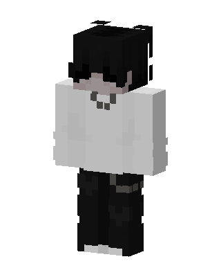Monochrome Hoodie Boy skin, 3D preview