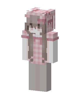Pink Gingham Girl skin, 3D preview