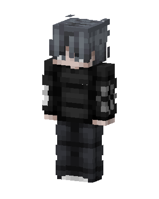 Monochrome Hoodie Boy skin, 3D preview