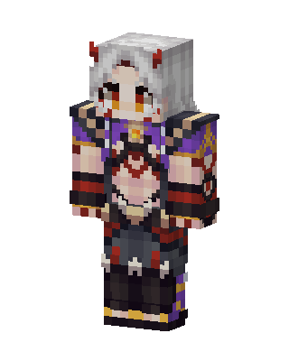 White Horned Anime Girl Minecraft skin