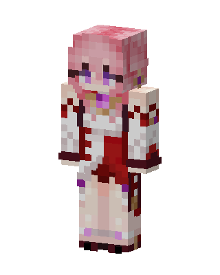 White Anime Girl skin, 3D preview