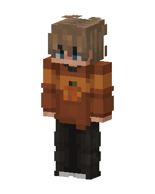 Pumpkin Hoodie Boy skin, 3D preview