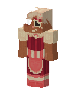 Red Chef Girl skin, 3D preview