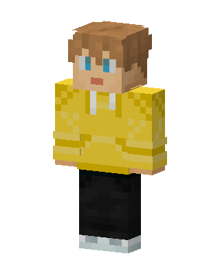 Yellow Hoodie Boy skin, 3D preview