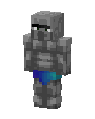 Cobblestone Golem skin, 3D preview