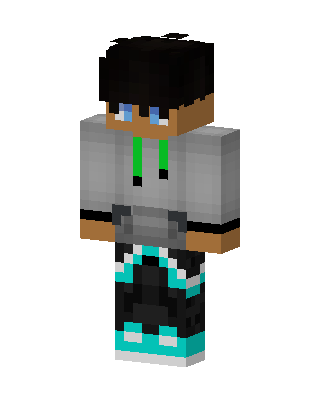Gray Hoodie Boy skin, 3D preview