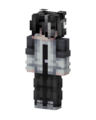 Monochrome Hoodie Boy skin, 3D preview