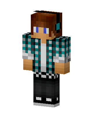 Teal Plaid Gamer skin, 3D preview