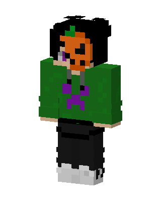 Green Masked Holiday Girl skin, 3D preview