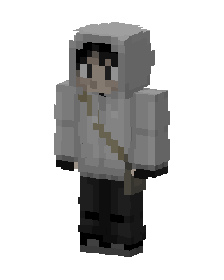 Gray Hoodie Boy skin, 3D preview