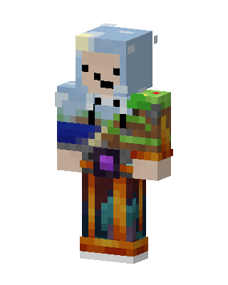 Grass Block Mage skin, 3D preview