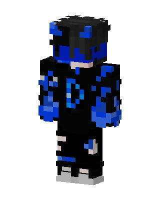 Blue Flame Hoodie skin, 3D preview