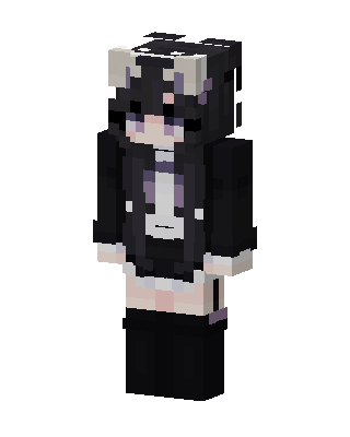 Black Anime Girl skin, 3D preview